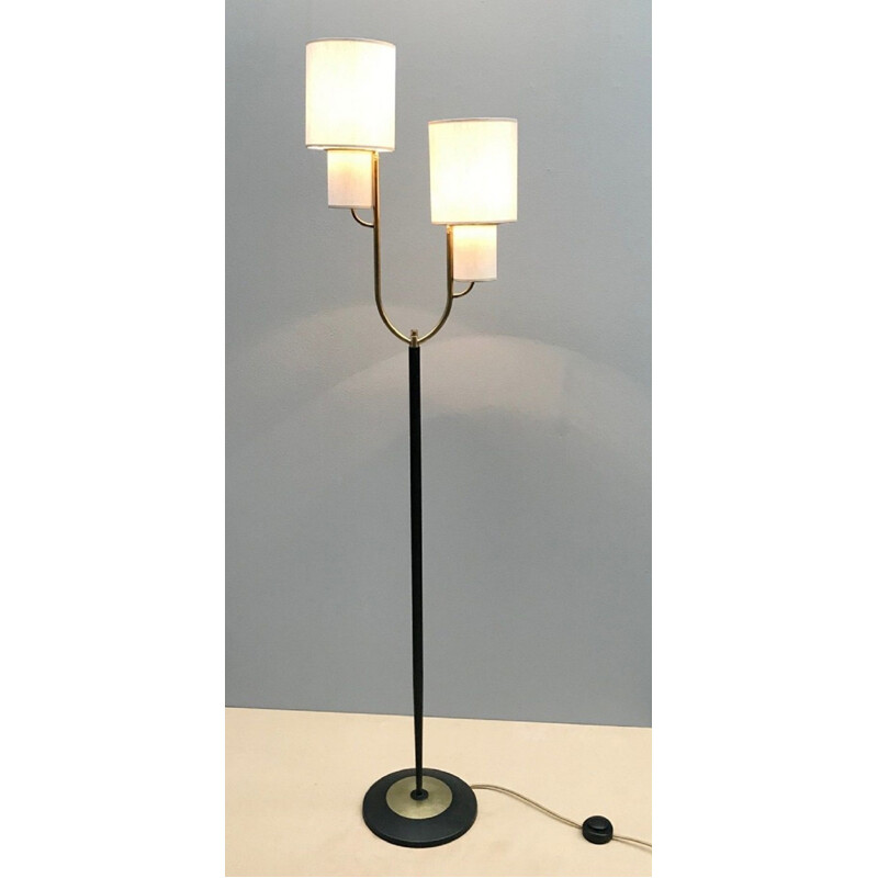 Vintage 2-branch brass floor lamp