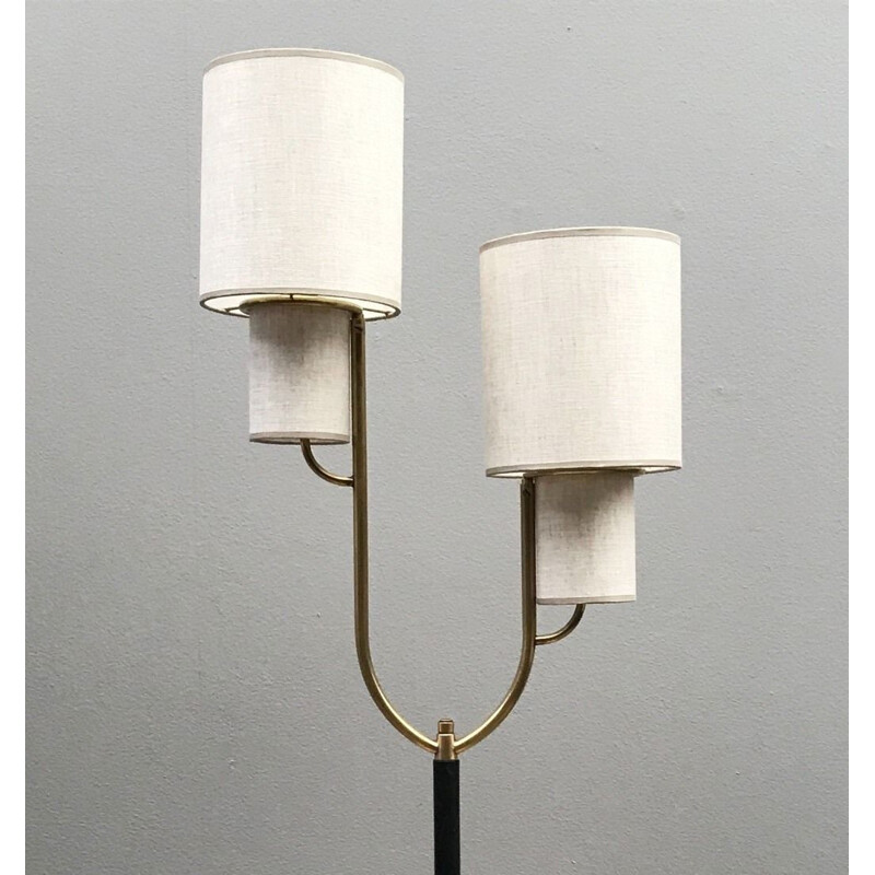 Vintage 2-branch brass floor lamp