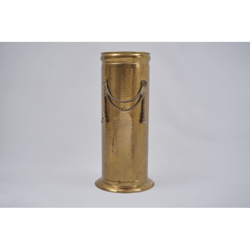 Vintage brass umbrella stand by Peerage, English 1930s