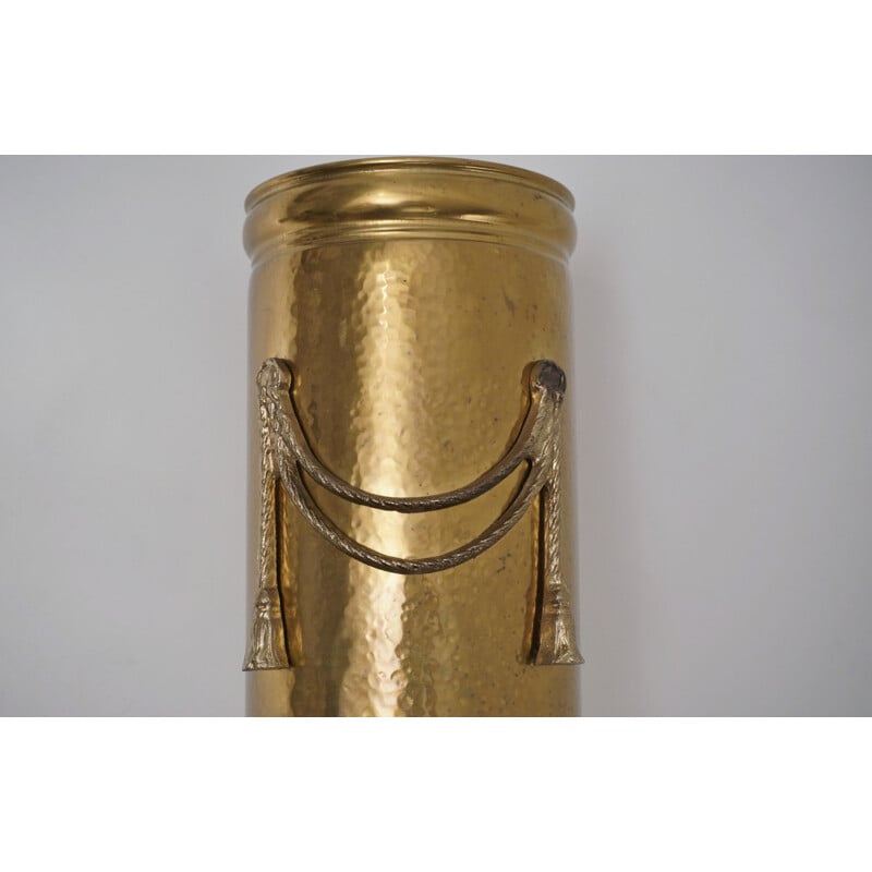 Vintage brass umbrella stand by Peerage, English 1930s