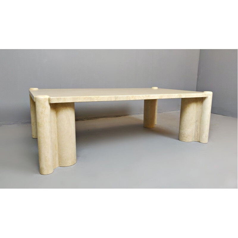 Vintage Travertine Coffee Table, italy 1960