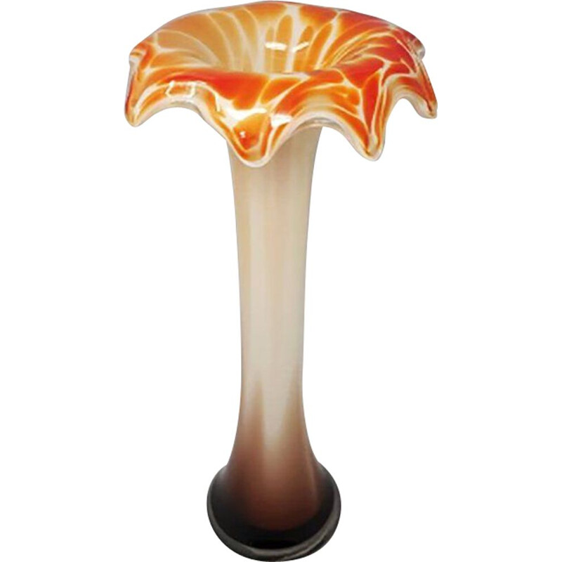 Vase vintage en verre de Murano soufflé à la main, Italie 1970
