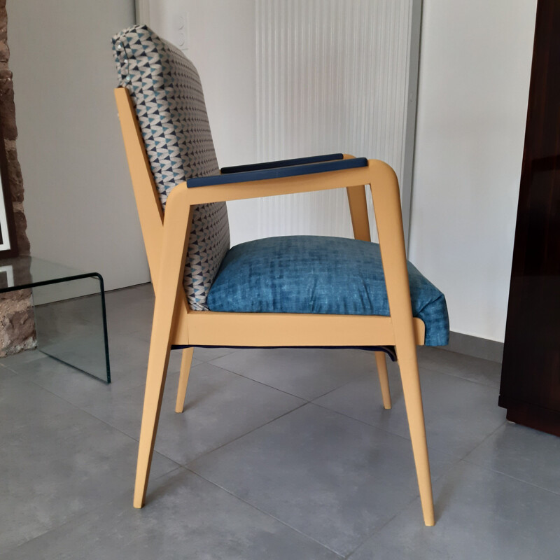 Pair of vintage scandinavian cocktail armchairs  1950's