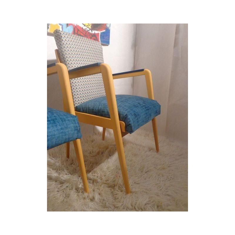 Pair of vintage scandinavian cocktail armchairs  1950's