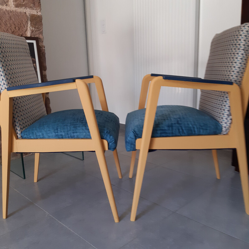 Paire de fauteuils vintage cocktail scandinave 1950