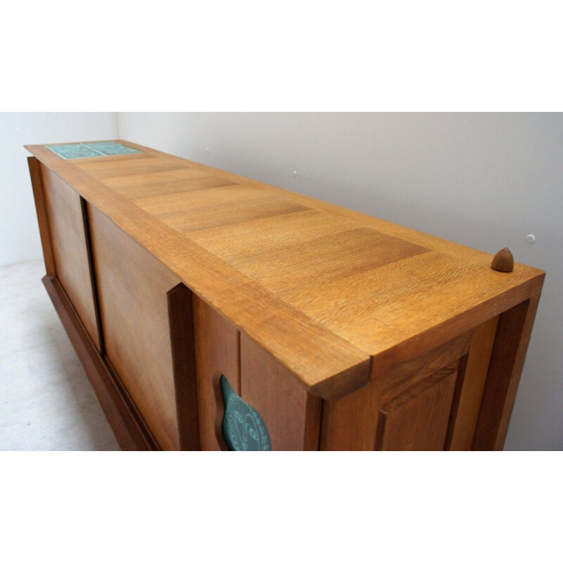 Vintage oak sideboard by Guillerme and Chambron for Your House, 1970