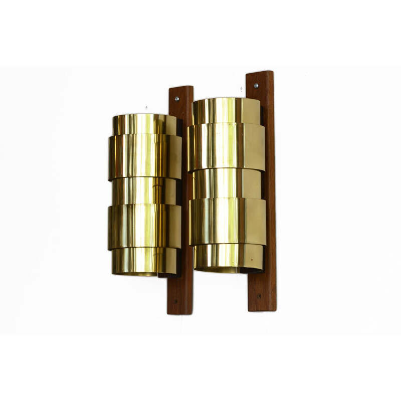 Vintage Brass wall sconces by Hans-Agne Jakobsson for H-A Jakobson Markary AB. Sweden 1960s