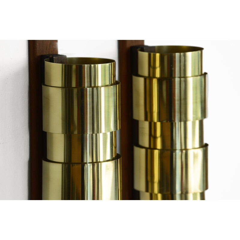 Vintage Brass wall sconces by Hans-Agne Jakobsson for H-A Jakobson Markary AB. Sweden 1960s