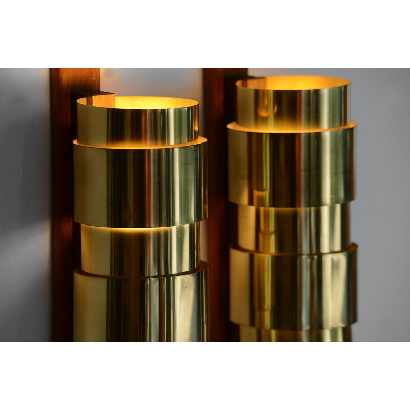 Vintage Brass wall sconces by Hans-Agne Jakobsson for H-A Jakobson Markary AB. Sweden 1960s