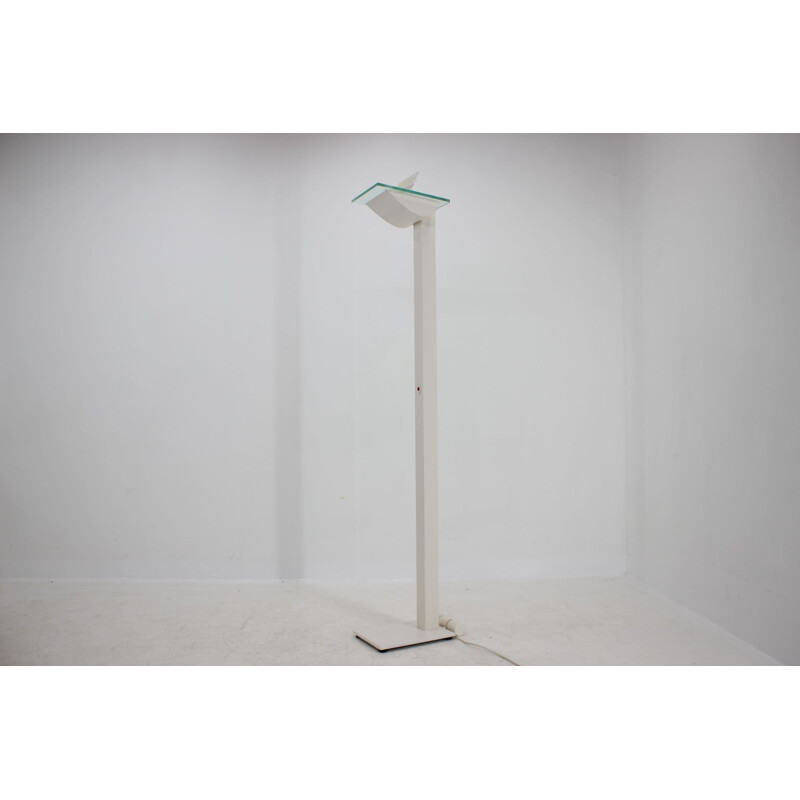 Vintage white metal floor lamp by Hartmut Engel for Zumtobel, 1980s