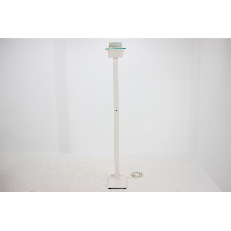 Vintage white metal floor lamp by Hartmut Engel for Zumtobel, 1980s