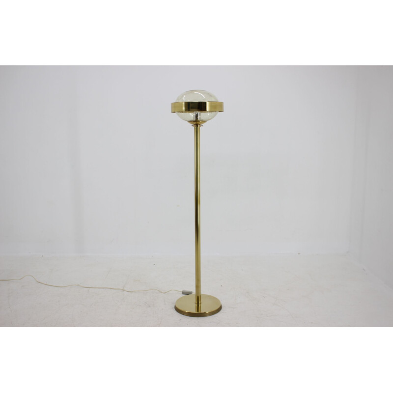 Vintage Preciosa Gold Floor Lamp, Czechoslovakia 1970s 