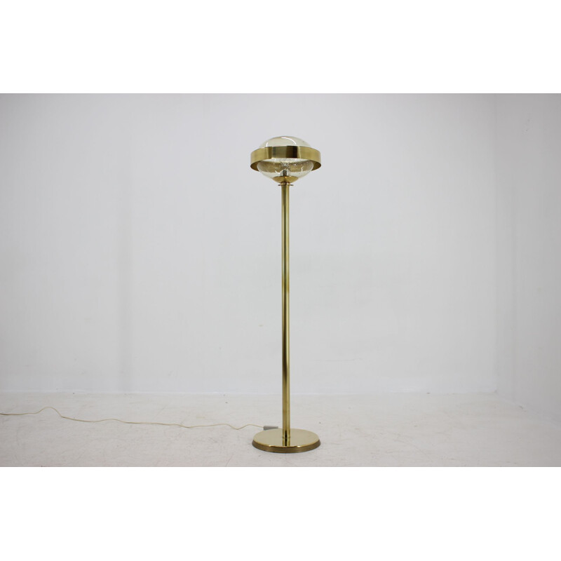 Vintage Preciosa Gold Floor Lamp, Czechoslovakia 1970s 