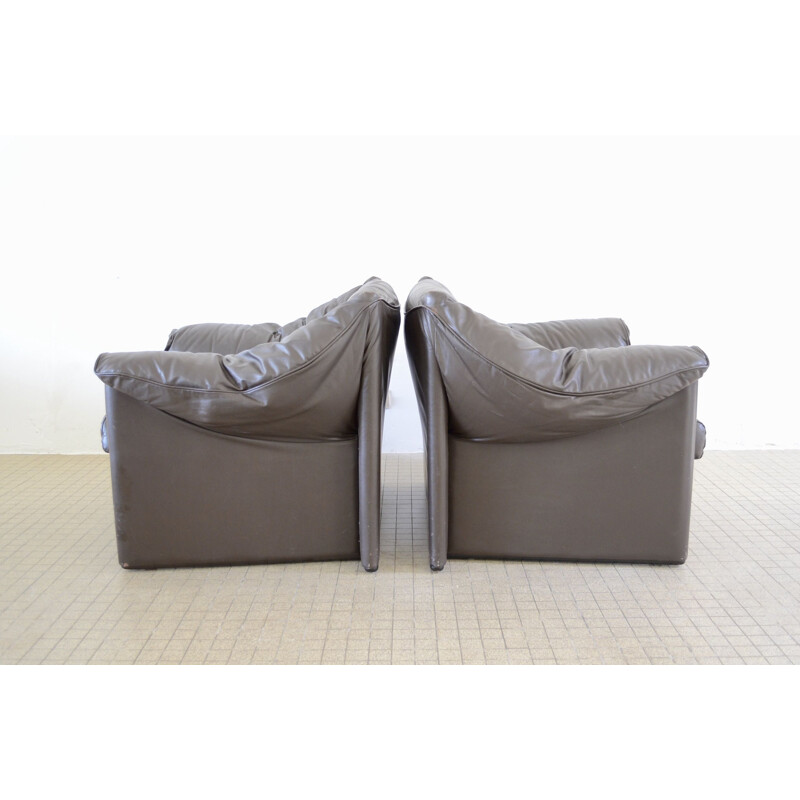 Pair of Vintage Cassina by Probjeto 'Babalao' armchairs by Vico Magistretti 1970