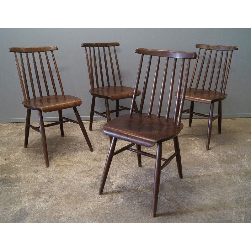 Set of 4 "Fanett" chairs, Llmari TAPIOVAARA - 1950s