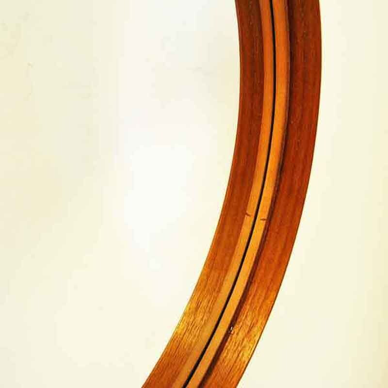 Vintage Round Teak mirror 40 cmD Glasmäster Markaryd Swedish 1960s