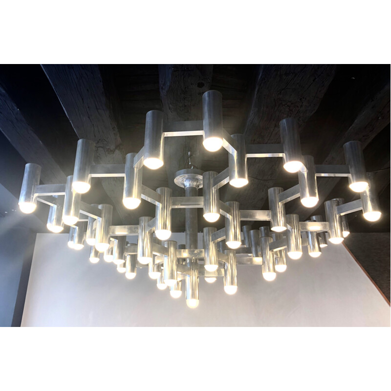 Vintage chandelier Sciolari XXL 55 lights,1960s