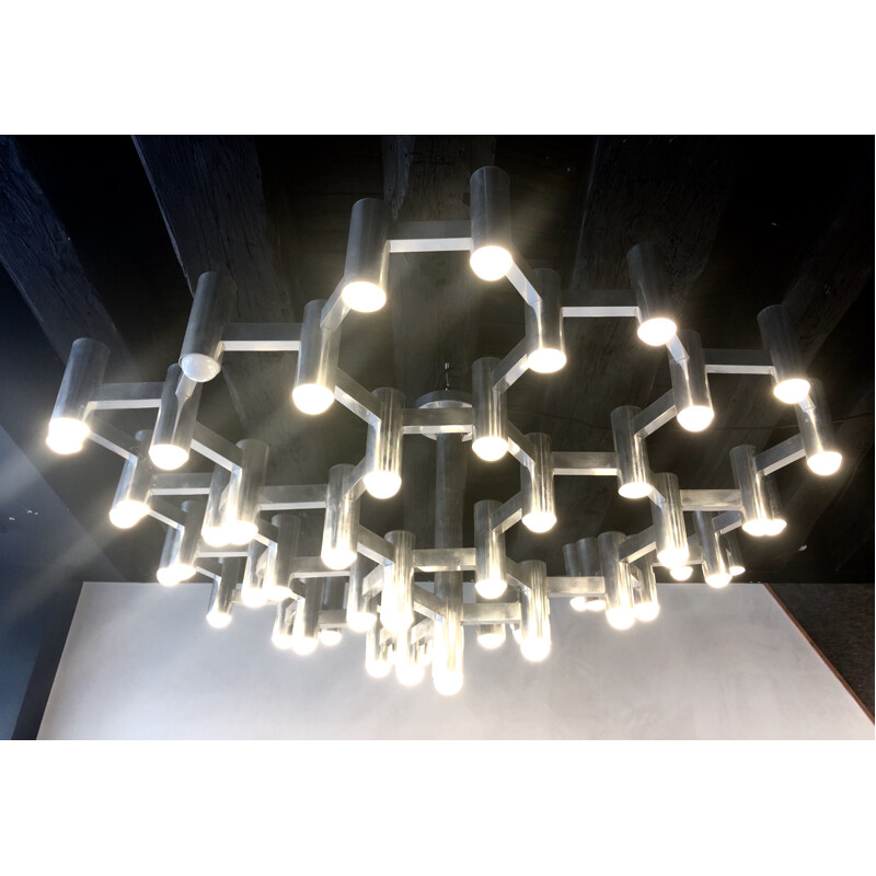 Vintage chandelier Sciolari XXL 55 lights,1960s