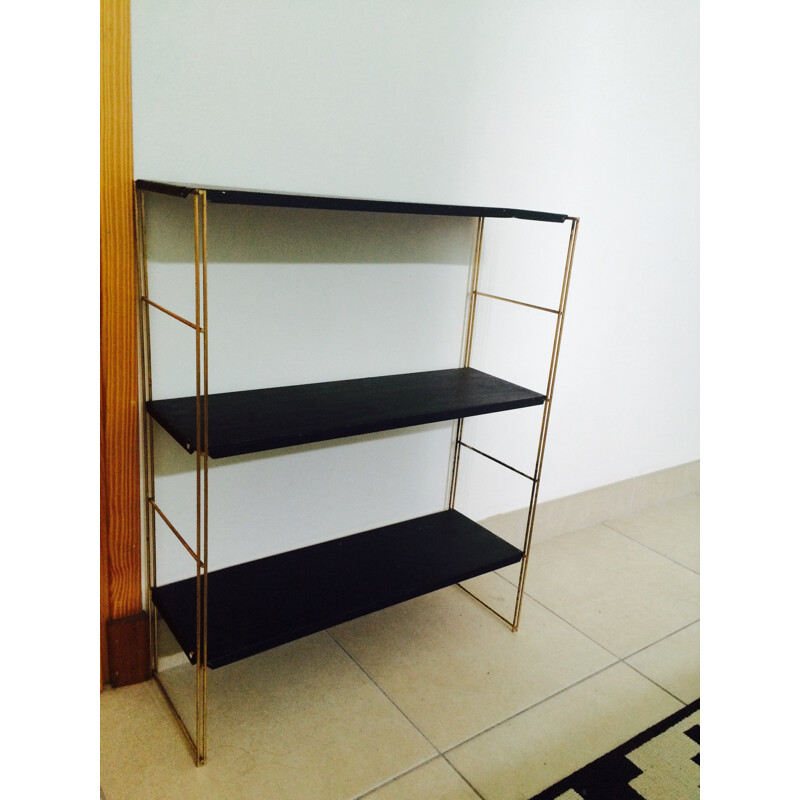 Modular shelves system in metal and brass - 1950s