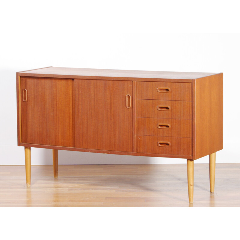 Mid century teak sideboard with four drawers -1950s