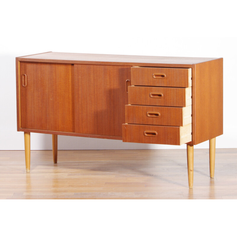 Mid century teak sideboard with four drawers -1950s