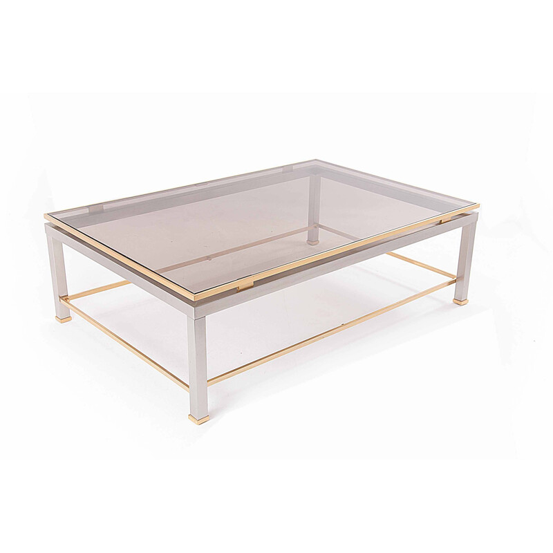 Vintage brass and metal coffee table by Jean Charles, 1970