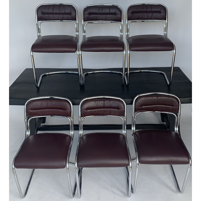 Vintage chrome sled chairs,1970s