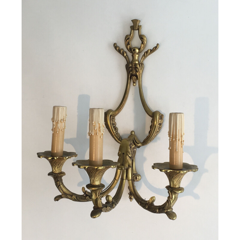 Pair of vintage Louis XV style wall lights, 1960