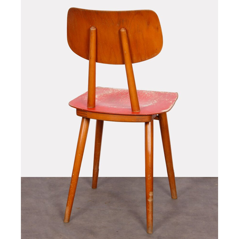 Paire de chaises vintage rouges pour Ton, 1960