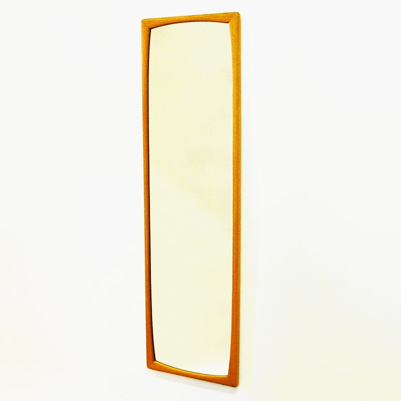 Vintage Oak Wallmirror by AB Nybrofabriken Sweden 1960