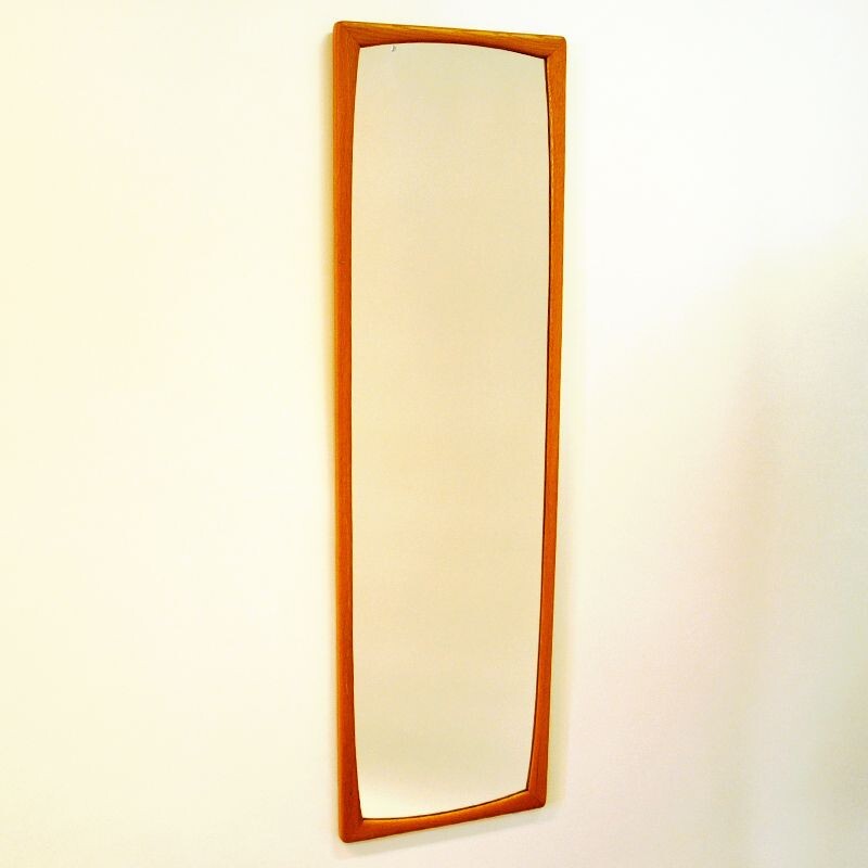 Vintage Oak Wallmirror by AB Nybrofabriken Sweden 1960