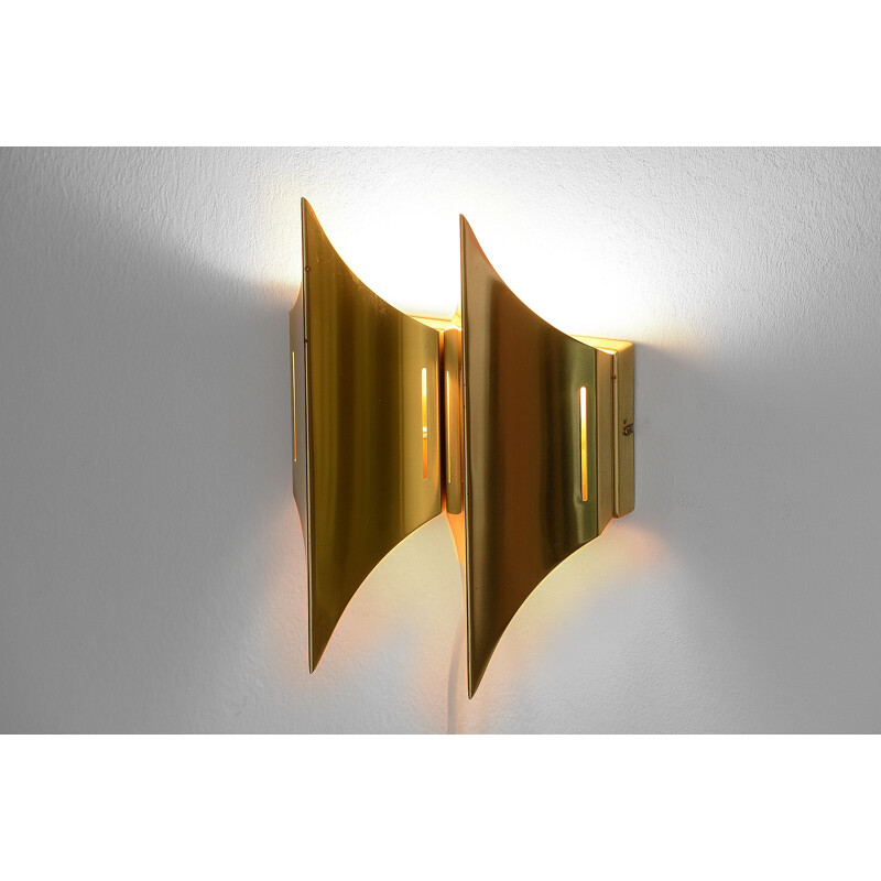 Vintage double wall lightsconce 'Gothic II' by Bent Karlby for Lyfa. Denmark 1960s