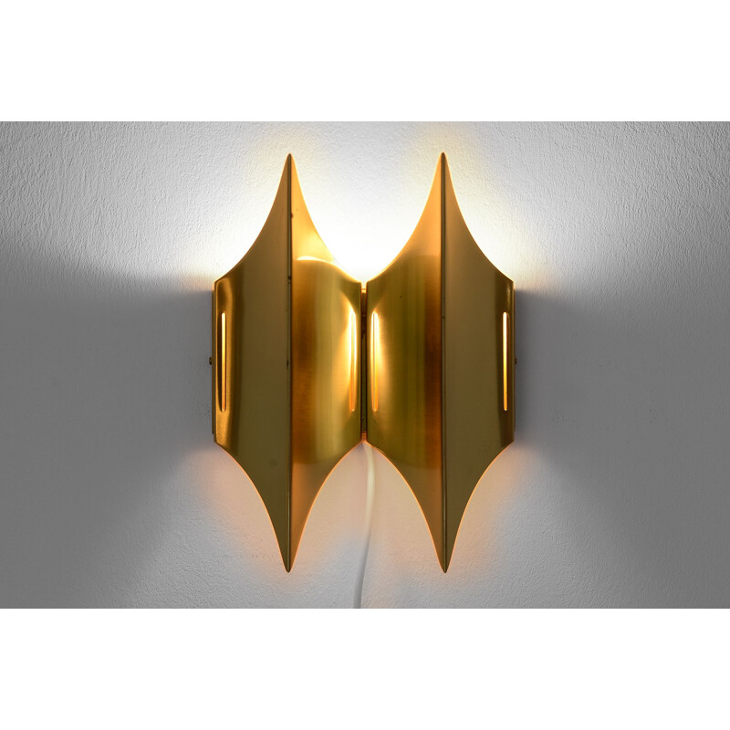 Vintage double wall lightsconce 'Gothic II' by Bent Karlby for Lyfa. Denmark 1960s