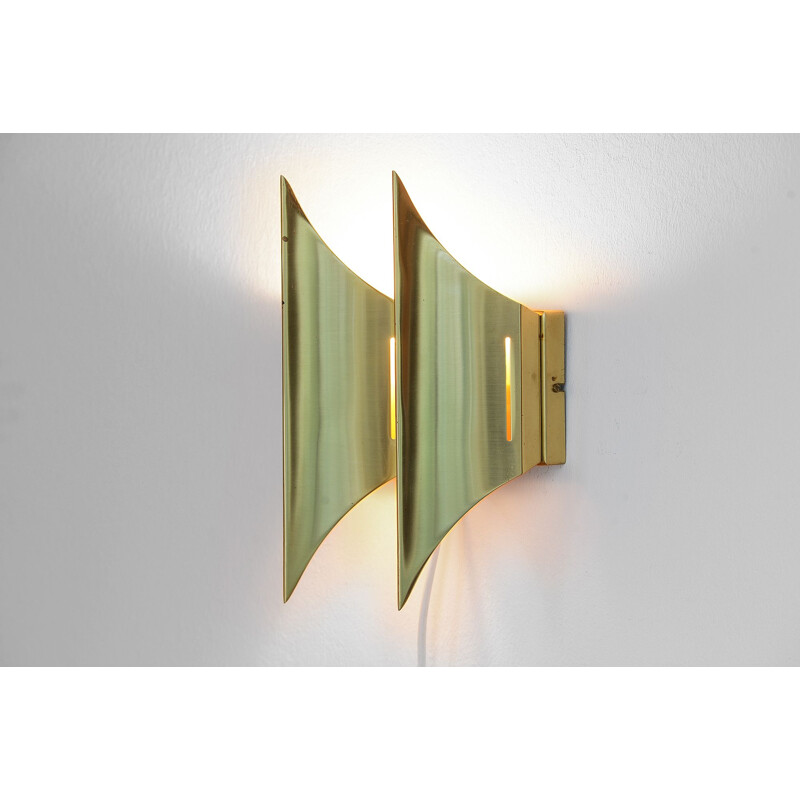 Vintage double wall lightsconce 'Gothic II' by Bent Karlby for Lyfa. Denmark 1960s