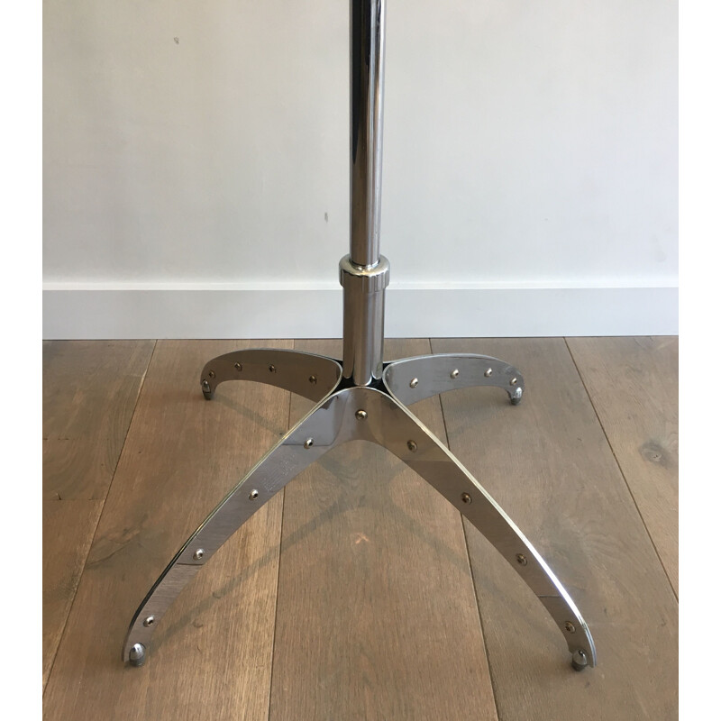 Vintage Riveted Chrome Coat Rack, 1980