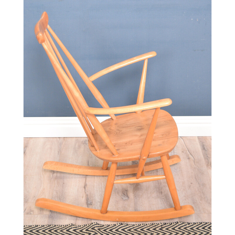 Vintage Ercol 435 Goldsmiths Rocking Chair Blonde Elm 1965