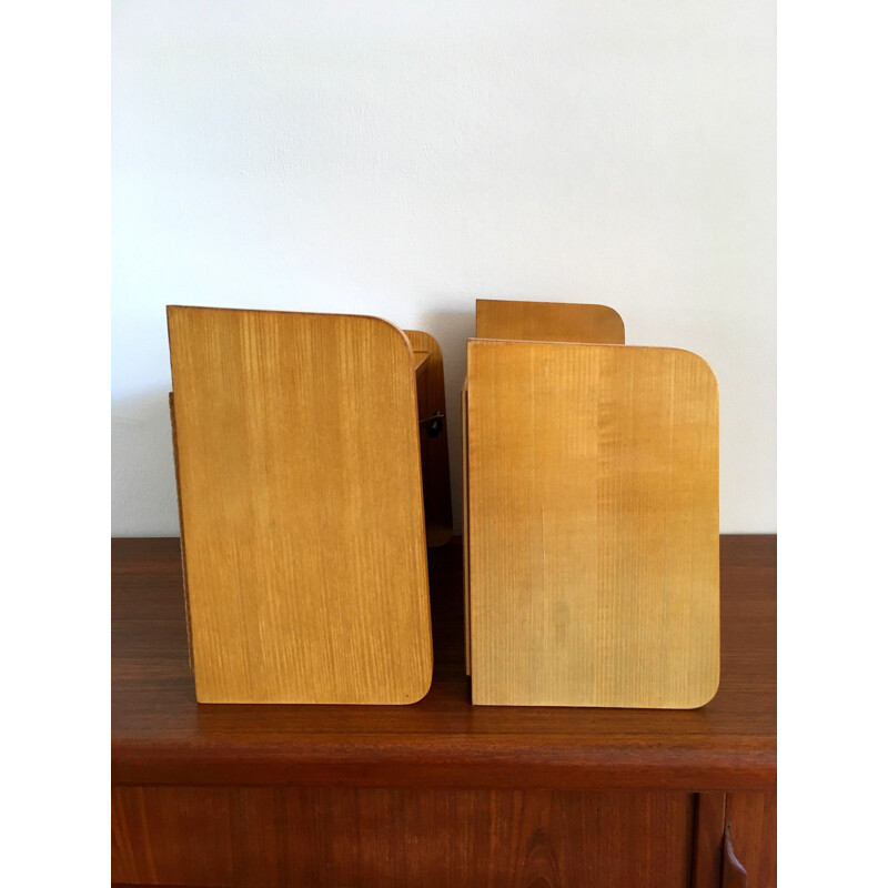 Pair of  vintage wall bedside tables 1950's