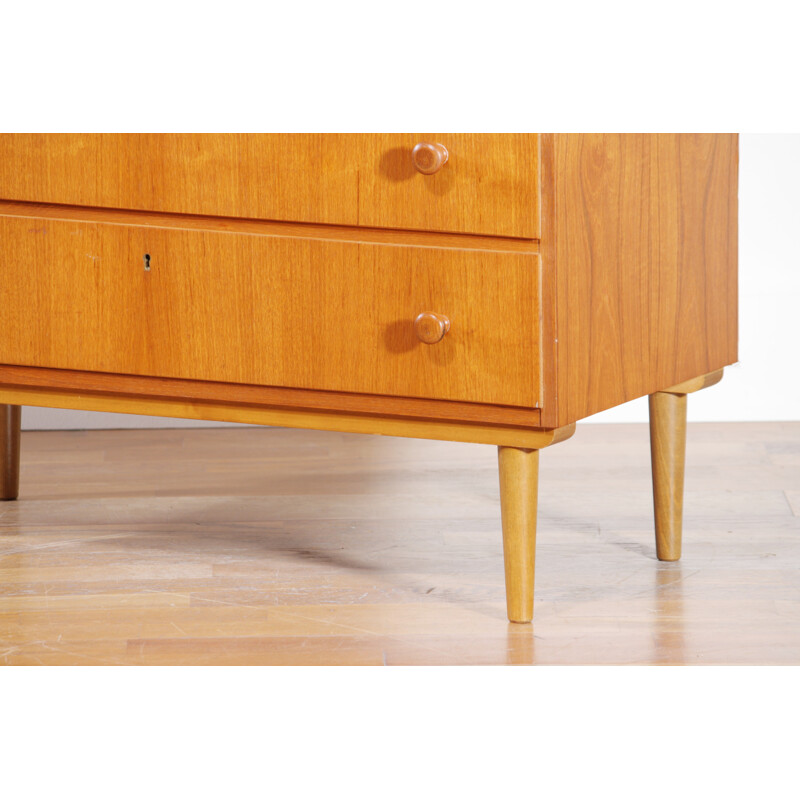 Swedish teak chest of drawers with 6 drawers - 1950s