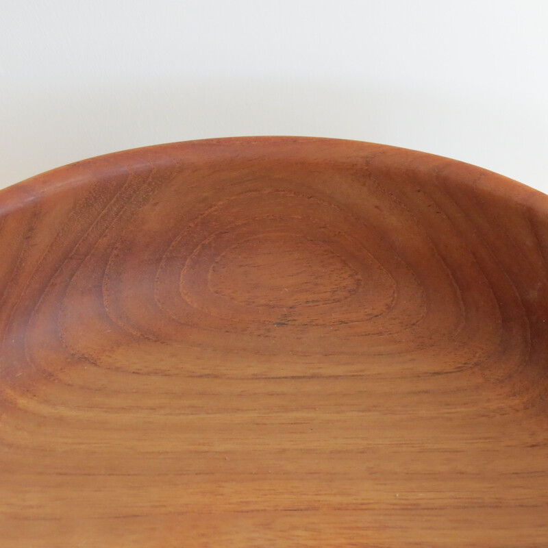 Large vintage Teak Handmade Wooden Bowl By Galatix England 1970s