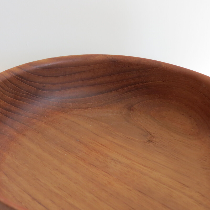 Large vintage Teak Handmade Wooden Bowl By Galatix England 1970s