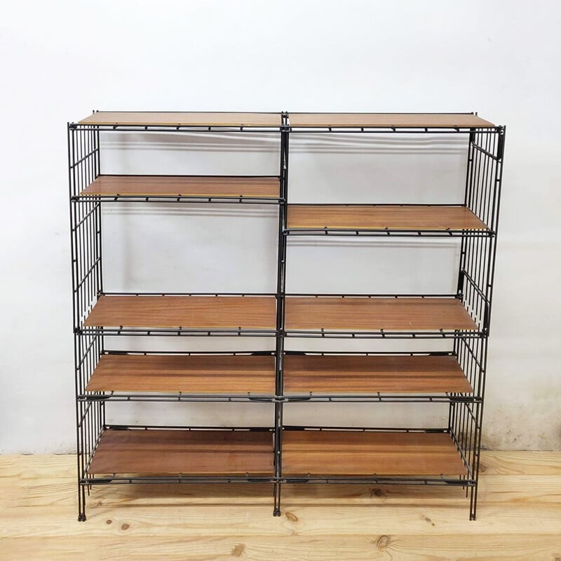 Vintage Multistrux Iron Modular Shelving Unit by Multimueble, Spain, 1960s