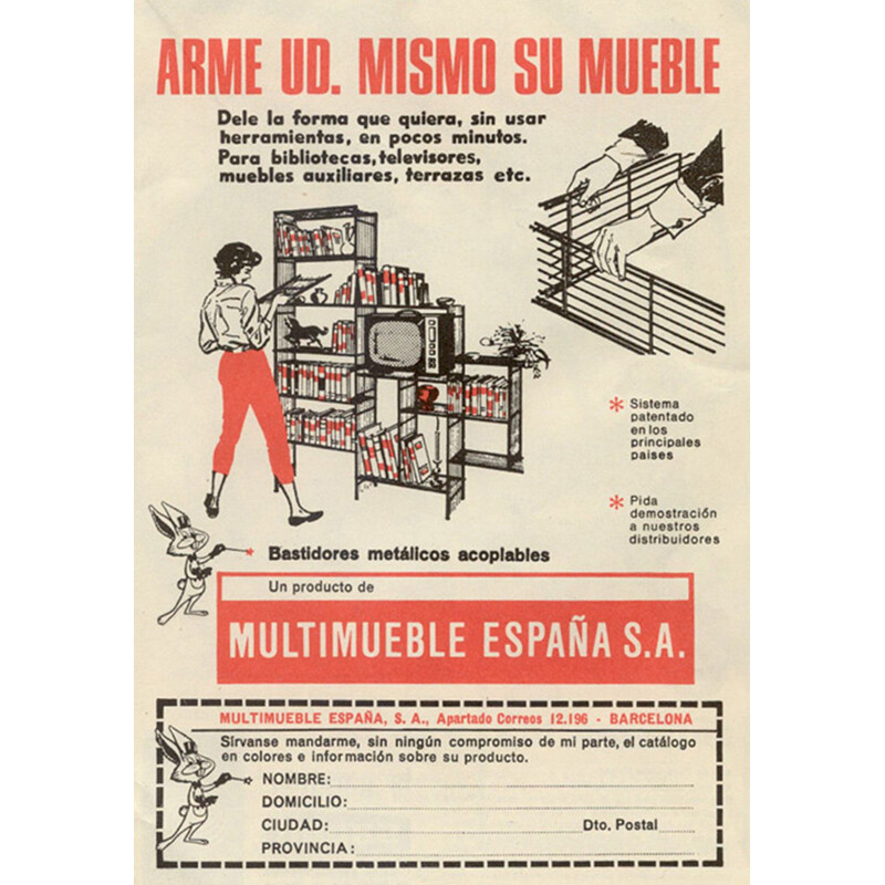 Vintage Multistrux Iron Modular Shelving Unit par Multimueble, Espagne, années 1960