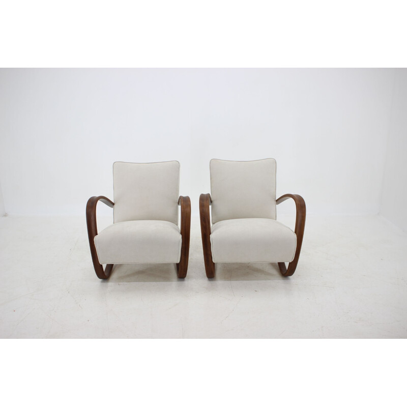 Paire de fauteuils Vintage H-256 Jindrich Halabala 1950