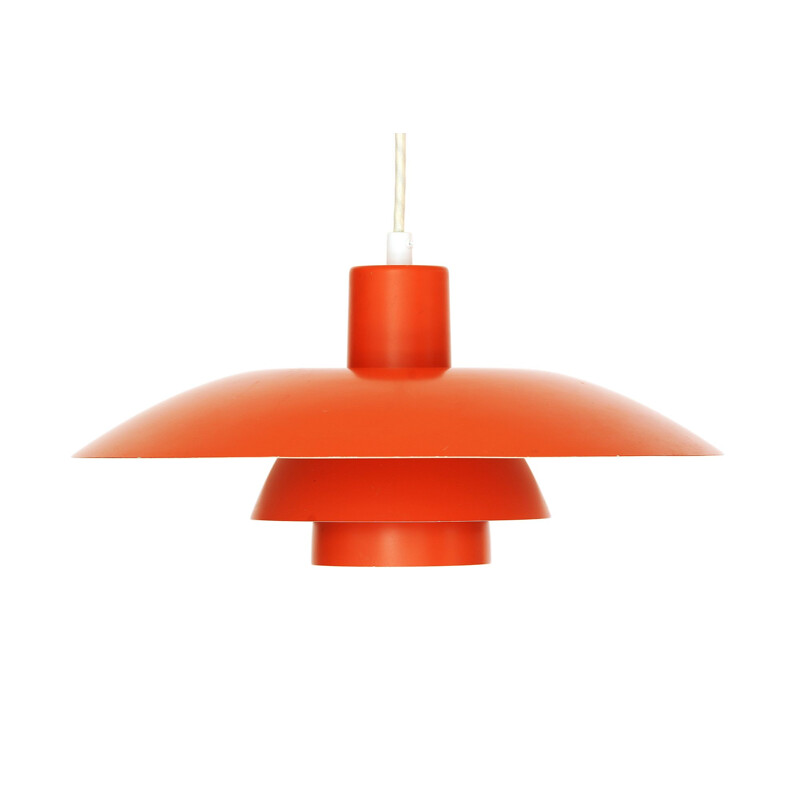 Vintage Orange pendant light PH 43 by Poul Henningsen for Louis Poulsen. Denmark 1970s