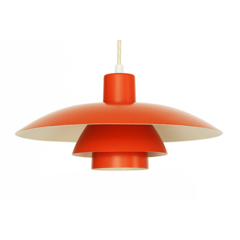 Vintage Orange pendant light PH 43 by Poul Henningsen for Louis Poulsen. Denmark 1970s