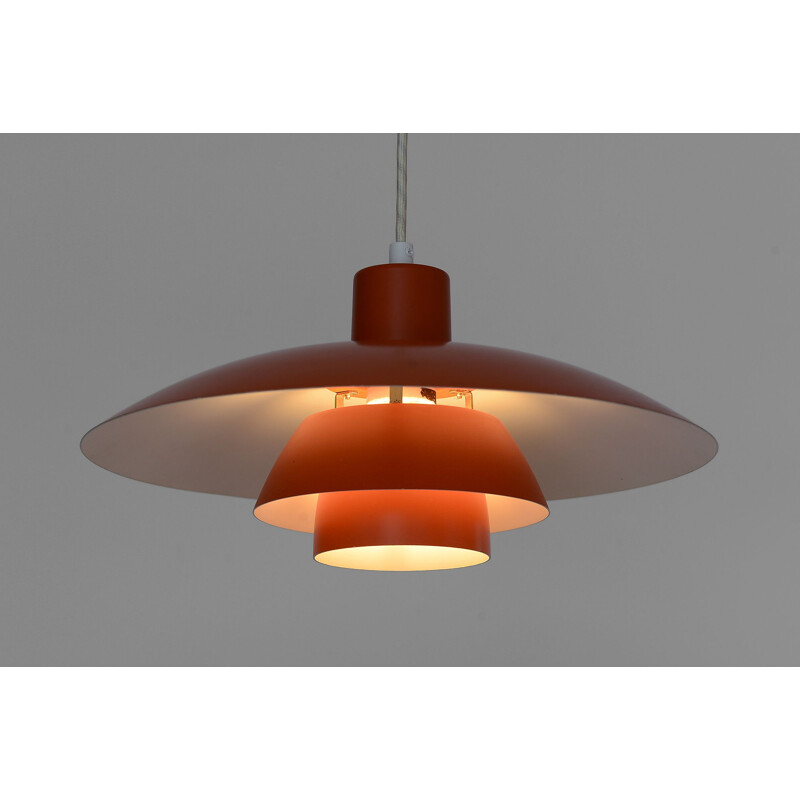 Vintage Orange pendant light PH 43 by Poul Henningsen for Louis Poulsen. Denmark 1970s