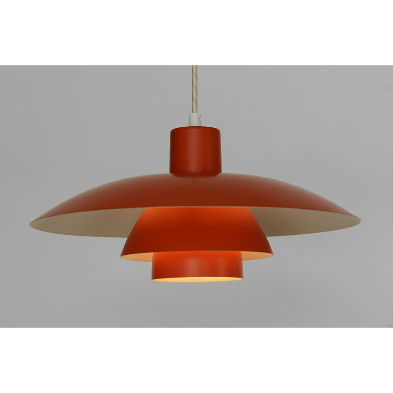 Suspension vintage orange PH 43 par Poul Henningsen pour Louis Poulsen. Danemark 1970