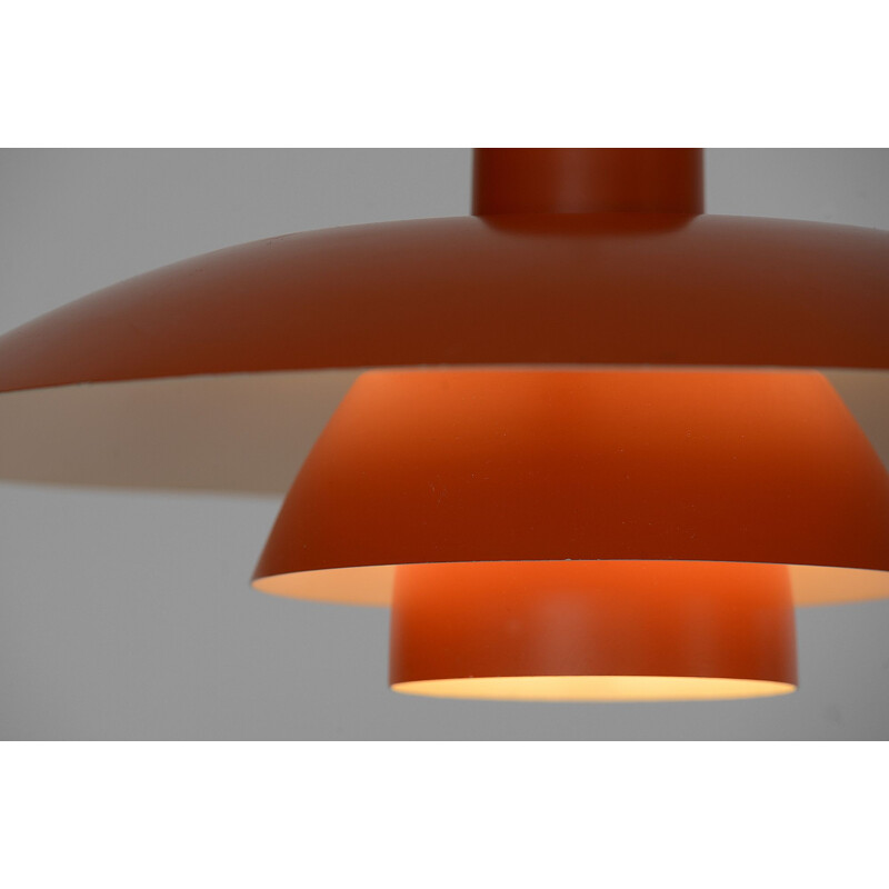 Vintage Orange pendant light PH 43 by Poul Henningsen for Louis Poulsen. Denmark 1970s