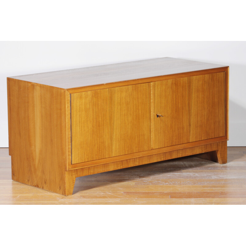 Small walnut and teak sideboard with key - 1950s