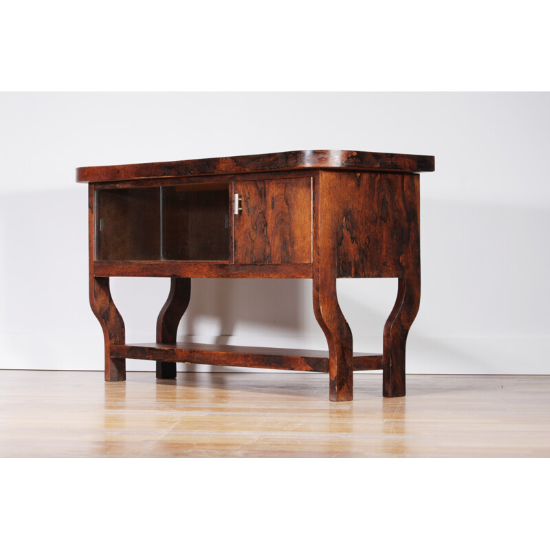 Petit meuble de rangement en bois d'anacardier plaqué - 1930
